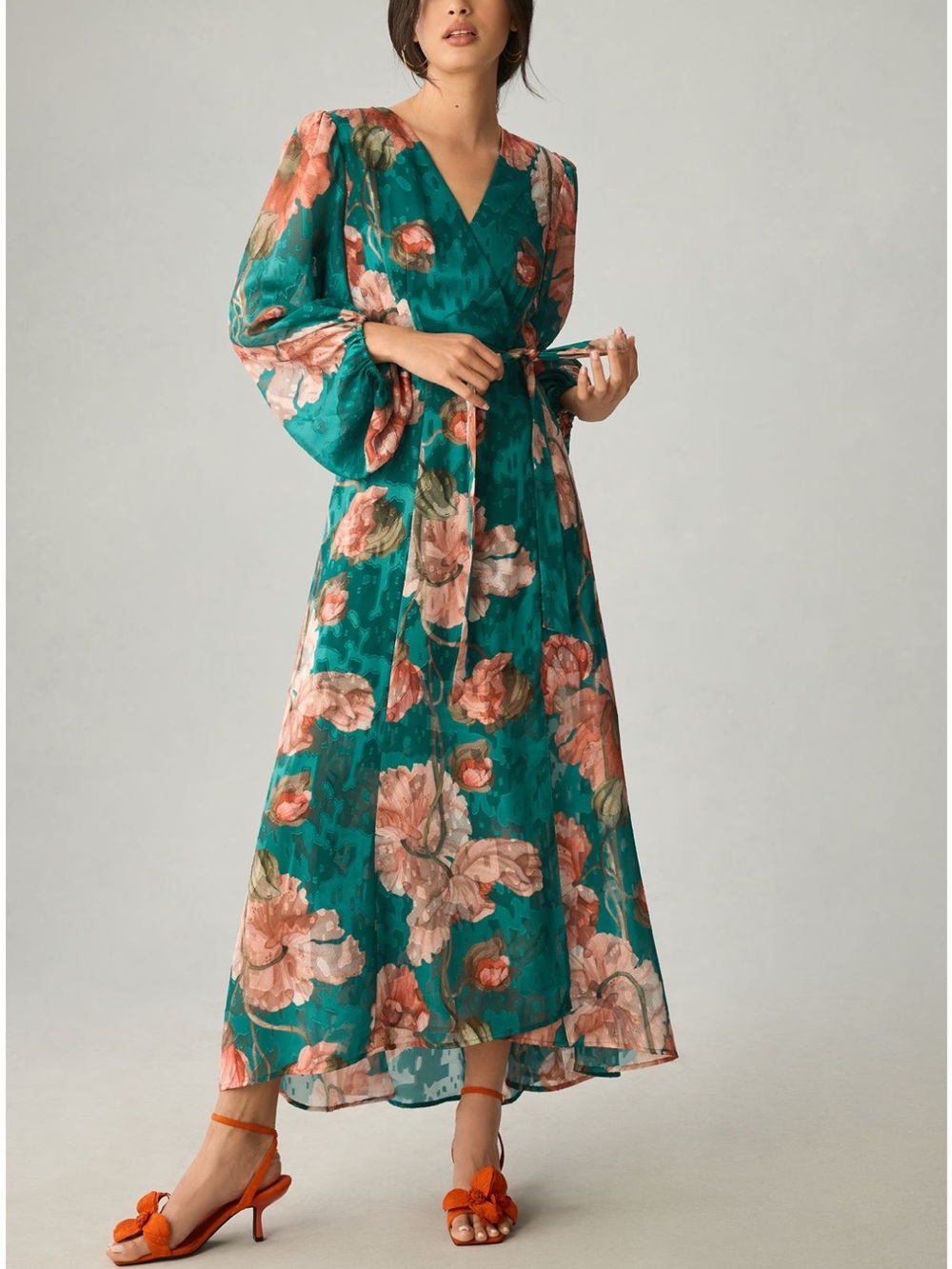 Anthropologie Hutch V-Neck Textured Wrap Dress